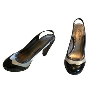Miss Bisou‎ 7.5M blk/grey/pearl oxford sling backs